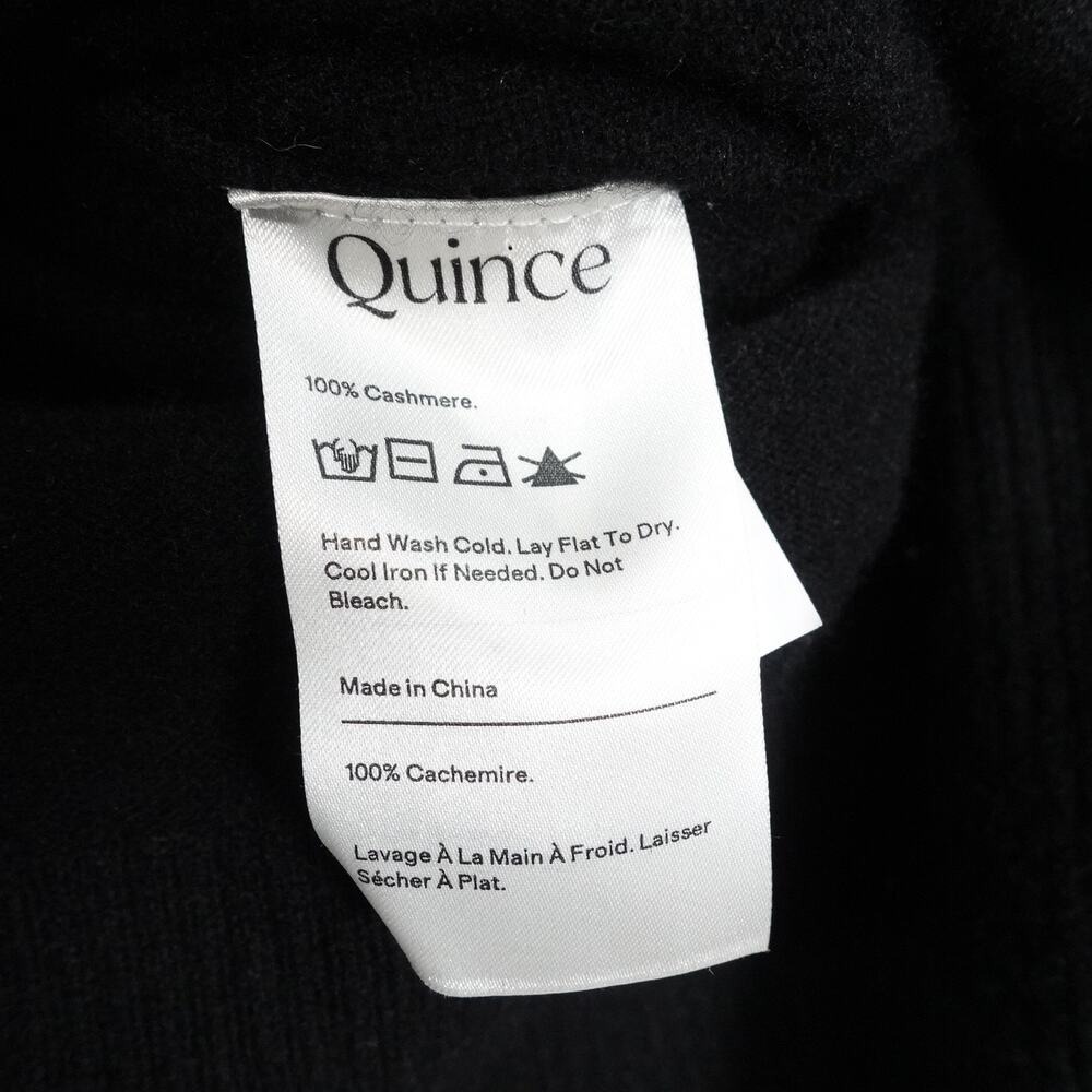 GUC Quince Black Mongolian Cashmere Open Cardigan Sweater Medium 1002 - Picture 8 of 12